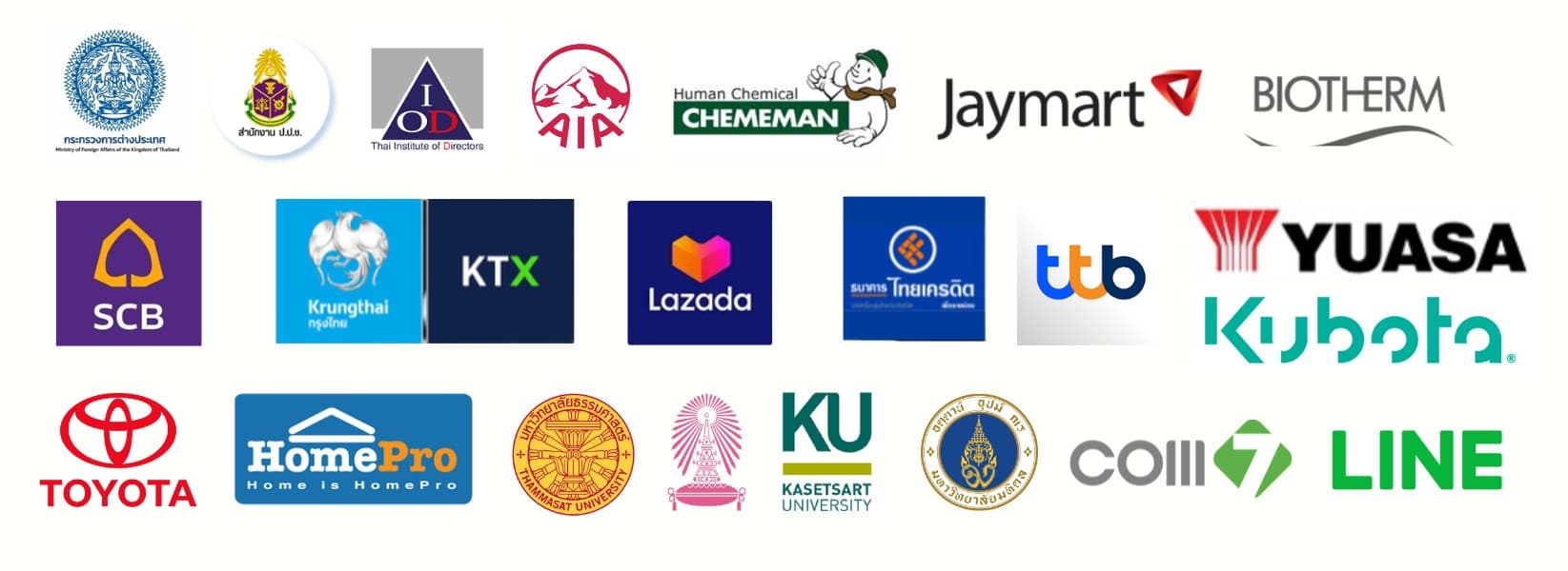 องค์กรและสถาบันที่ไว้วางใจครูแชท: กระทรวงการต่างประเทศ, สำนักงาน ป.ป.ช., Thai IOD, AIA, Chememan, Jaymart, Biotherm, SCB, Krungthai, KTX, Lazada, ธนาคารไทยเครดิต, ttb, Yuasa, Kubota, Toyota, HomePro, มหาวิทยาลัยธรรมศาสตร์, จุฬาลงกรณ์มหาวิทยาลัย, มหาวิทยาลัยเกษตรศาสตร์, มหาวิทยาลัยมหิดล, COM7, LINE